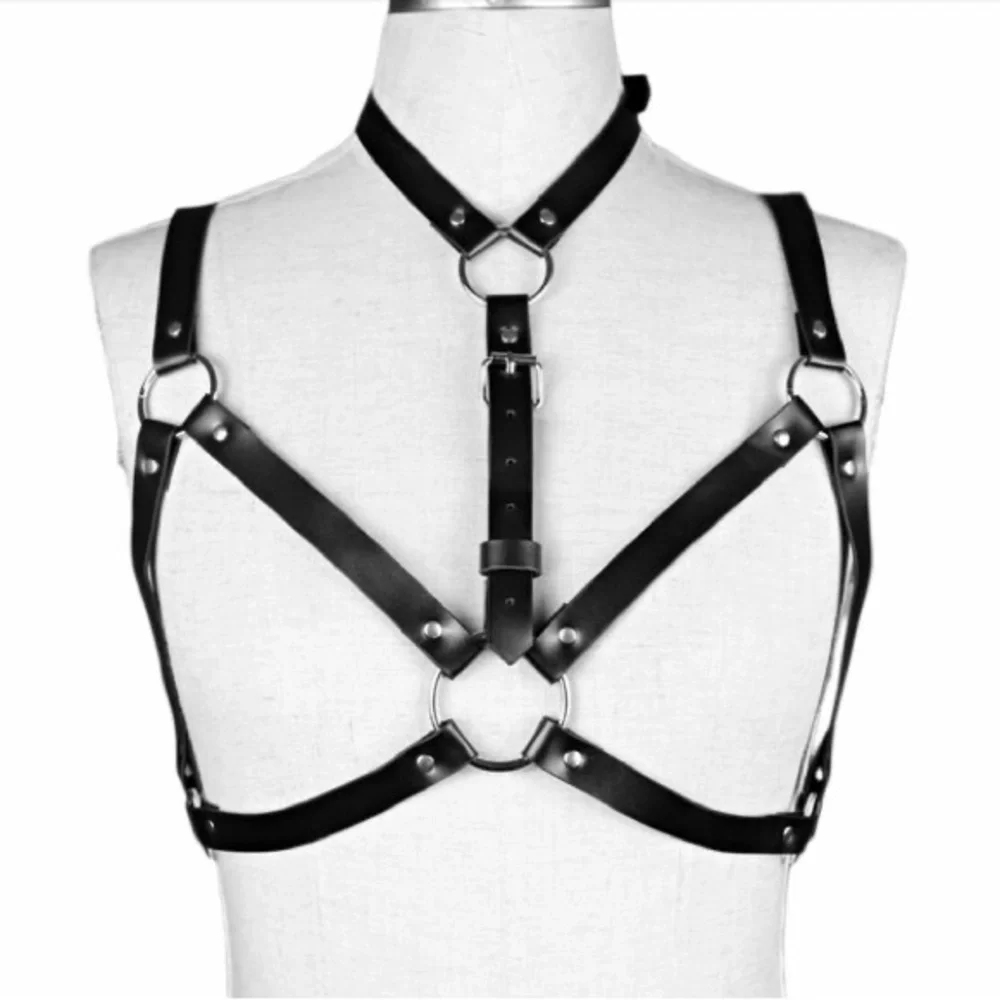 Women's Leather Harness Strap Belts Sexy Lady Body Bondage Lingerie Bra - Picture 5 of 6
